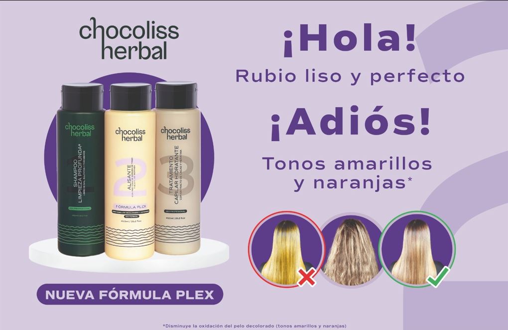 Kit de  Keratina Para Rubios 450ml CHOCOLISS HERBAL